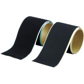 ＴＲＵＳＣＯ　マジックテープ［［Ｒ下］］セット弱粘着１６ｍｍ×５ｍ黒（１巻＝１セット）