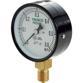 ＴＲＵＳＣＯ　ＪＩＳ汎用圧力計Ａ型７５φ　圧力レンジ０．０～０．６０ＭＰａ
