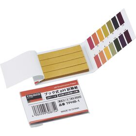 ＴＲＵＳＣＯ　ブック式ｐＨ試験紙　ｐＨ１～１４　２０枚綴Ｘ４冊
