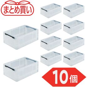 ＴＲＵＳＣＯ　【まとめ買い】オリコン　ＴＰＯ型　折りたたみコンテナ　ＴＰ規格　２４Ｌ　透明　１０個