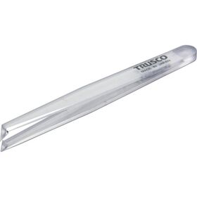 ＴＲＵＳＣＯ　透明プラスチック製ピンセット　１２０ｍｍ　先曲型