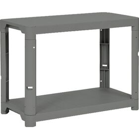 ＴＲＵＳＣＯ　プラ棚　高さ６５８－２段タイプ　コーナーキャップ４個付　アーセナルグレー