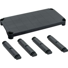 ＴＲＵＳＣＯ　プラ棚用　棚板セット　棚板間隔高さ３７２ｍｍ用脚４本付　つや消しブラック