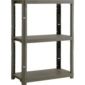 ＴＲＵＳＣＯ　プラ棚　高さ１２２９－３段タイプ　コーナーキャップ４個付　つや消しОＤ