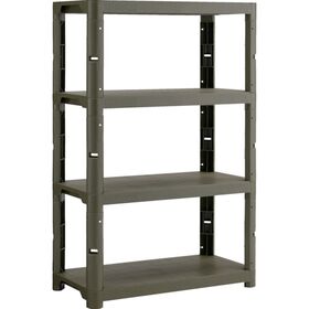 ＴＲＵＳＣＯ　プラ棚　高さ１３７１－４段タイプ　コーナーキャップ４個付　つや消しОＤ