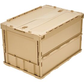 ＴＲＵＳＣＯ　オリコン　薄型折りたたみコンテナ　５０Ｌ　ロックフタ付　ＬＳ色