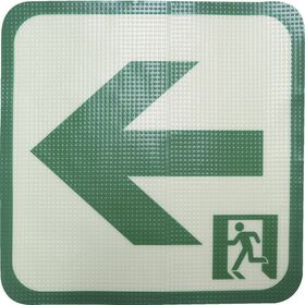 日東エルマテ　蓄光路面標示ノンスリップシート（高耐久）　矢印Ｌ５　３００ｍｍ×３００ｍｍ