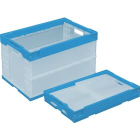 ＴＲＵＳＣＯ　オリコン　α折りたたみコンテナ　５０Ｌ　透明ブルー