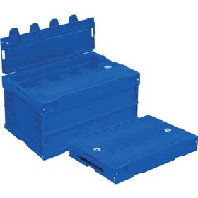 ＴＲＵＳＣＯ　オリコン　α折りたたみコンテナ　４０Ｌ　スライドロックフタ付　ダークブルー　ダークブルー