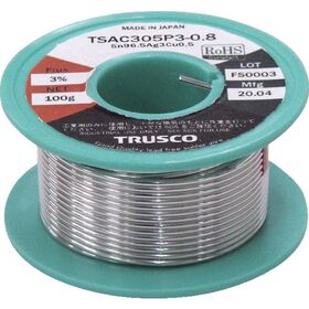 ＴＲＵＳＣＯ　鉛フリーはんだ（やに入り）　１００Ｇ巻１．２