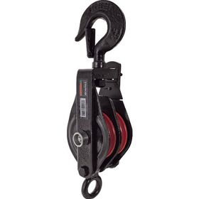 ＴＲＵＳＣＯ　強力型滑車二車スナッチ　フック型１００ｍｍ