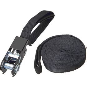 ＴＲＵＳＣＯ　簡易結束ベルト　２５ｍｍＸ５ｍ　アイタイプ　黒（ラチェット機能あり）