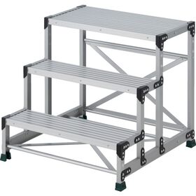 ＴＲＵＳＣＯ　作業用踏台　３段　　ステップ奥行２００　高さ０．７５ｍ　天板８００Ｘ４００