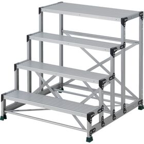 ＴＲＵＳＣＯ　作業用踏台　４段　　ステップ奥行２００　高さ１．０ｍ　天板１０００Ｘ４００