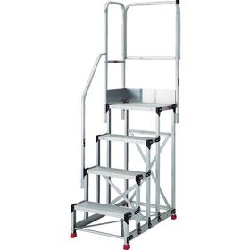 ＴＲＵＳＣＯ　作業用踏台　４段　階段片手すり天場二方高さ１１００ｍｍ