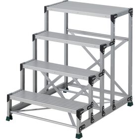 ＴＲＵＳＣＯ　作業用踏台　４段　　ステップ奥行２００　高さ１．０ｍ　天板８００Ｘ４００