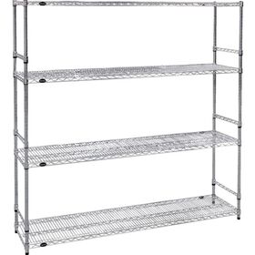 ＴＲＵＳＣＯ　ステンレス製メッシュラック　Ｗ１８２４ＸＤ４５７ＸＨ１５３３　４段　　サイドバー付